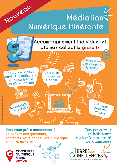 Affiche Conseiller numérique -Communauté de communes Terres des Confluences